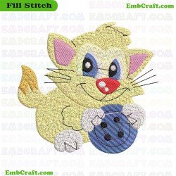 Cartoon Cat Embroidery Design 54