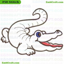 Cartoon Crocodile For Kids Embroidery Design 6