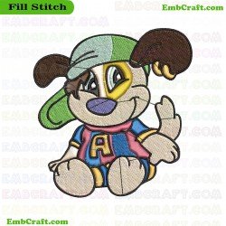 Cartoon Dog Dogs Attitude Embroidery Design 2