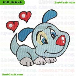 Cartoon Dog Embroidery Design 160