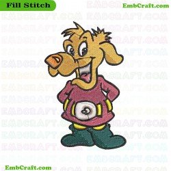 Cartoon Dog Embroidery Design 189