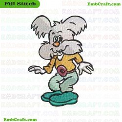 Cartoon Dog In Colorful Clothes Embroidery Design 94