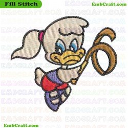 Cartoon Duck Character Dancing Embroidery Design 17