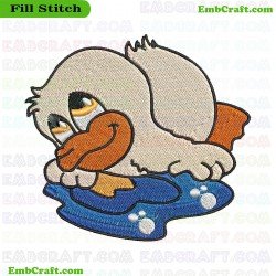 Cartoon Duck Embroidery Design 7