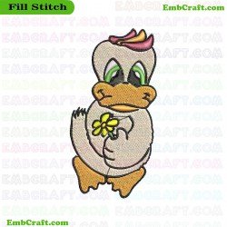 Cartoon Duck Embroidery Design 9