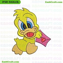 Cartoon Duckling Embroidery Design 10