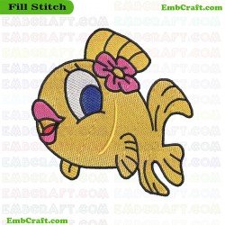 Cartoon Fish Embroidery Design 86