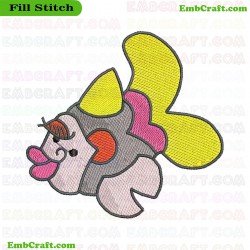 Cartoon Fish Embroidery Design 88