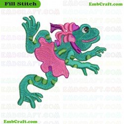 Cartoon Frog Embroidery Design 9