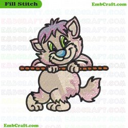 Cartoon Kitten Embroidery Design 19