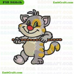 Cartoon Kitten Embroidery Design 20