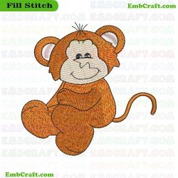 Cartoon Monkey Embroidery Design 8