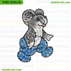 Cartoon Mouse Embroidery Design 110