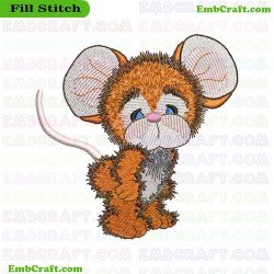 Cartoon Mouse Embroidery Design 11