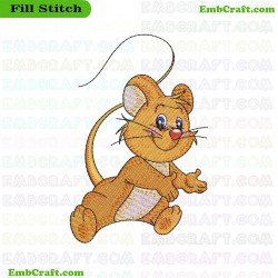 Cartoon Mouse Embroidery Design 1