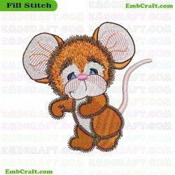 Cartoon Mouse Embroidery Design 5