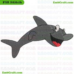 Cartoon Shark Embroidery Design 112