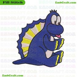 Cartoonish Dinosaur Embroidery Design 37