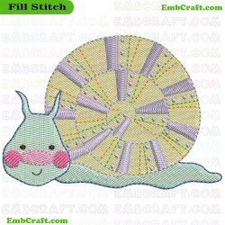 Cartoonish Snail Embroidery Design 10