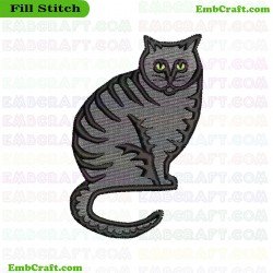 Cat Embroidery Design 58