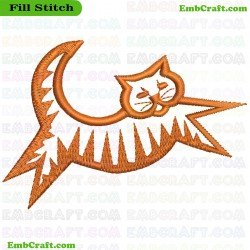 Cat Embroidery Design 59