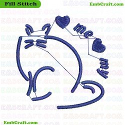 Cat Embroidery Design 8