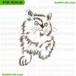 Cat Illustration Embroidery Design 38