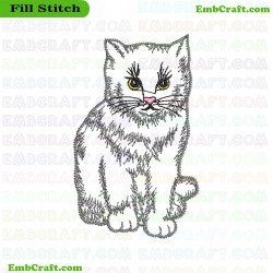 Cat Image Embroidery Design 1