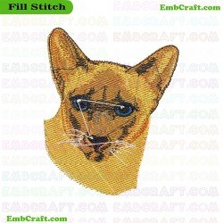 Cat With Blue Eyes Embroidery Design 69