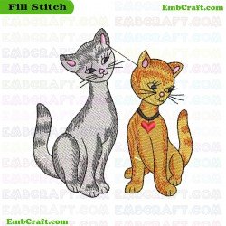 Cats Embroidery Design 23