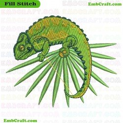 Chameleon Embroidery Design 13