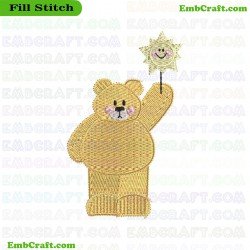 Charming Bear Embroidery Design 12