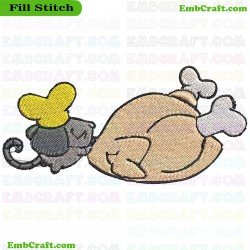 Chef Mouse Beside Roasted Poultry Embroidery Design 2