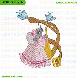 Chef Mouse With Birds Embroidery Design 11