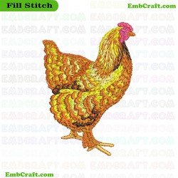 Chicken Embroidery Design 11