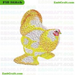 Chicken Embroidery Design 13