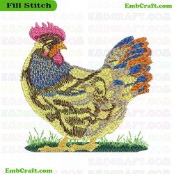 Chicken Embroidery Design 66