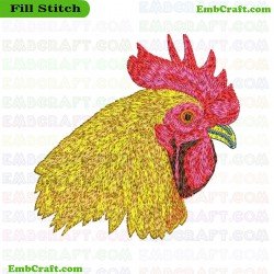 Chicken Head Embroidery Design 48