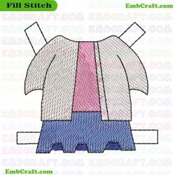 Childrens Paper Doll Outfit Embroidery Design 5