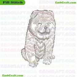 Chow Chow Dog Embroidery Design 495