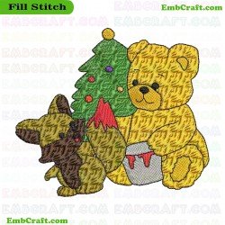 Christmas Bears Embroidery Design 329