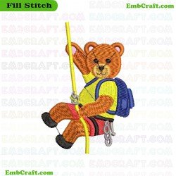 Climbing Bear Embroidery Design 449