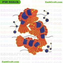 Clownfish Embroidery Design 3