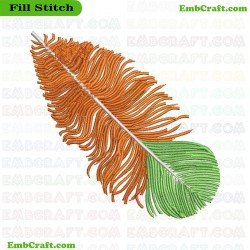 Colored Feather Embroidery Design 19