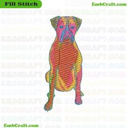 Colorful Artistic Dog Representation Embroidery Design 191