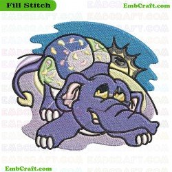 Colorful Baby Elephant Embroidery Design 8