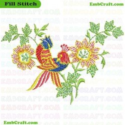 Colorful Bird Embroidery Design 86