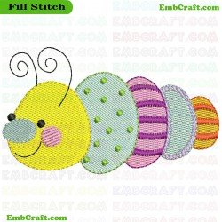 Colorful Caterpillar Embroidery Design 7