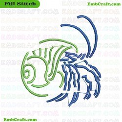 Colorful Crab Embroidery Design 7