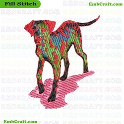 Colorful Dog Embroidery Design 361